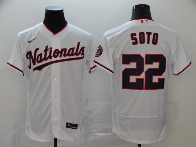 Men's Washington Nationals #22 Juan Soto White Flex Base Stitched MLB Jersey