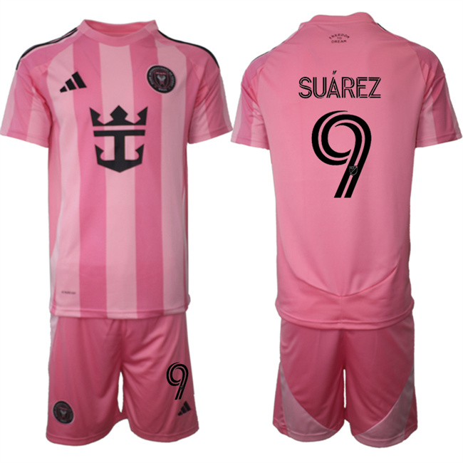 Men's Inter Miami CF #9 Luis Suárez 25/26 Pink Home Soccer Jersey Suit