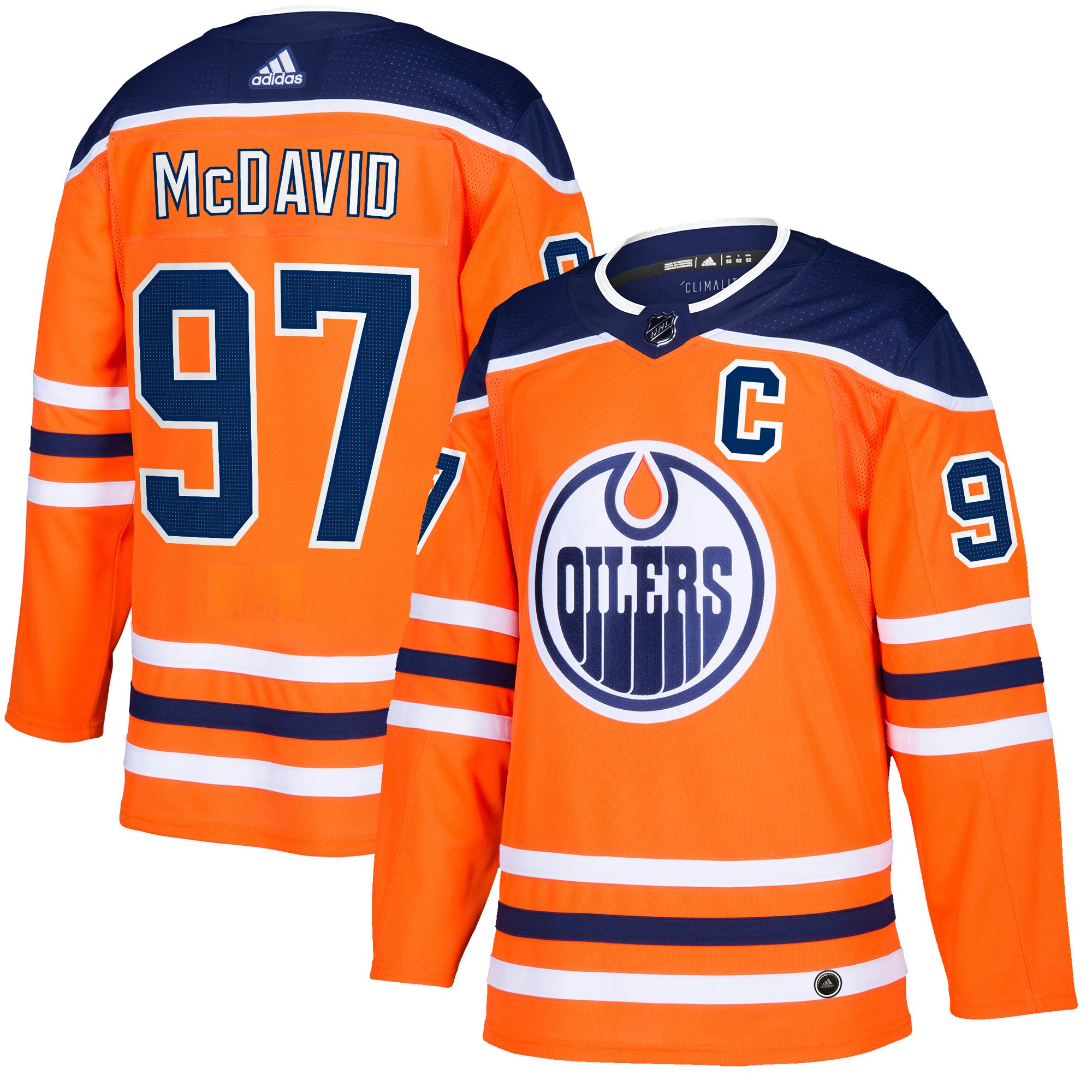 Men's Edmonton Oilers #97 Connor McDavid Orange Adidas Stitched NHL Jersey