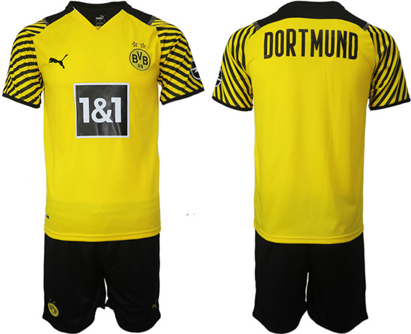 Men's Borussia Dortmund Home Soccer Jersey Suit