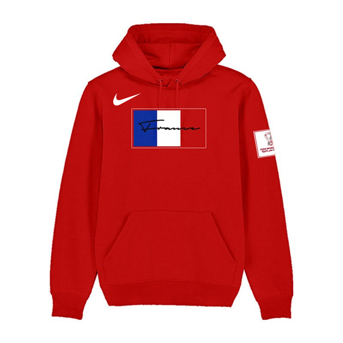 Men's France FIFA World Cup Soccer Hoodie Red