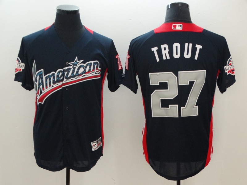 American League #27 Mike Trout Navy 2018 MLB All-Star Game Home Run Derby Jersey