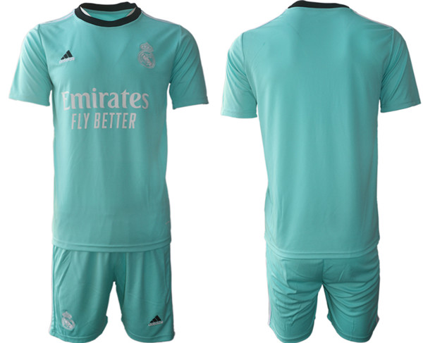 Men's Real Madrid 2021/22 Teal Away Soccer Jersey Suit