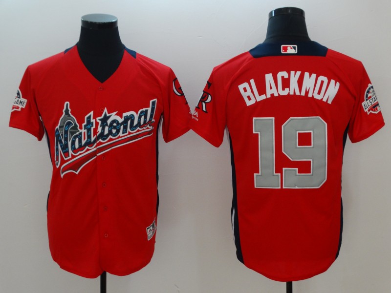 National League #19 Charlie Blackmon Red 2018 MLB All-Star Game Home Run Derby Jersey