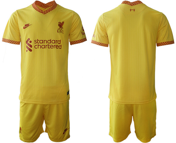 Men's Liverpool 2021/22 Yellow Away Jersey Suit
