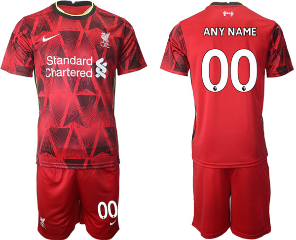 Men's Liverpool Custom 2021/22 Red Home Jersey Suit