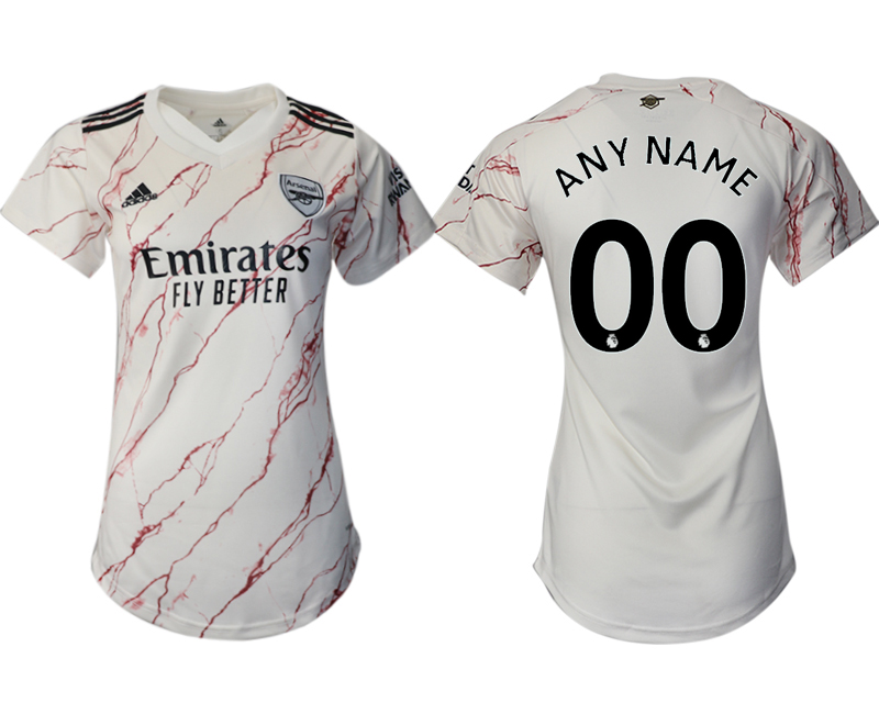 Women's Arsenal Personalized Away Soccer Club Jersey