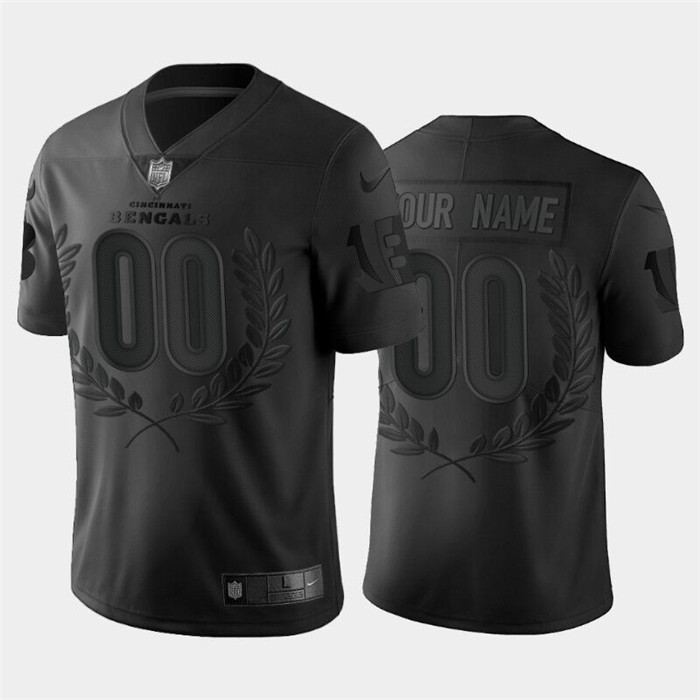 Men's Cincinnati Bengals Customized Black MVP Stitched Limited Jersey