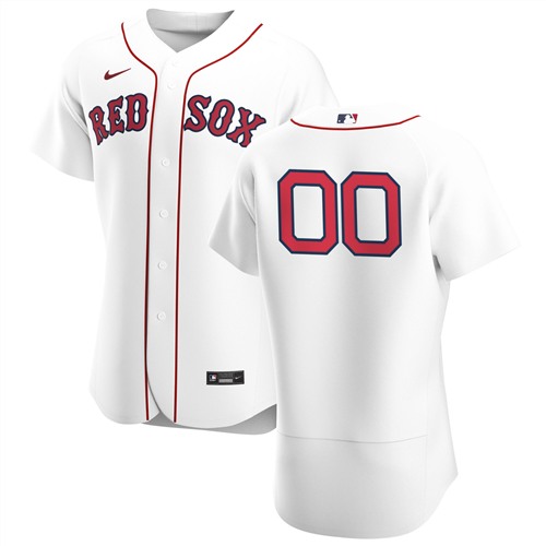 Men's Boston Red Sox White Customized Stitched MLB Jersey