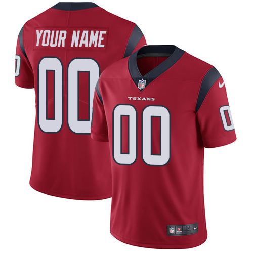 Men's Houston Texans Customized Red Alternate Vapor Untouchable NFL Stitched Limited Jersey