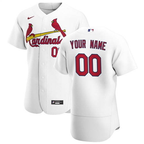 Men's St.Louis Cardinals White Customized Stitched MLB Jersey