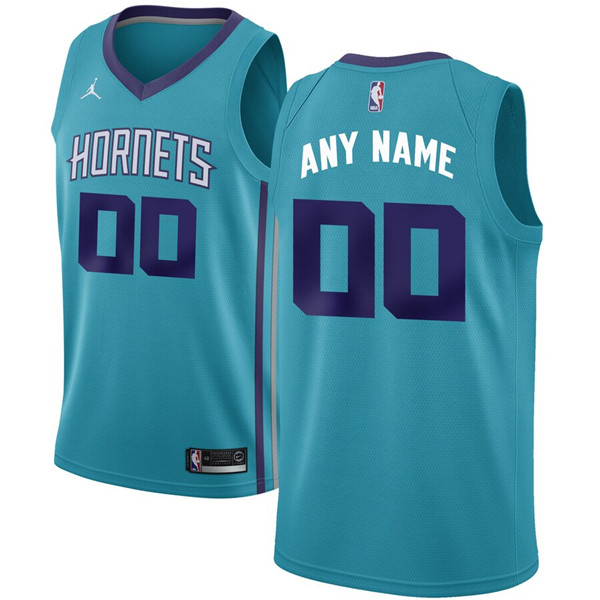 Men's Charlotte Hornets Light Blue Customized Stitched NBA Jersey