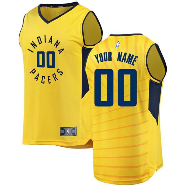 Men's Indiana Pacers Orange Customized Stitched NBA Jersey