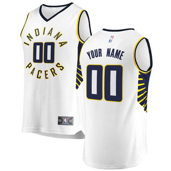 Men's Indiana Pacers White Customized Stitched NBA Jersey