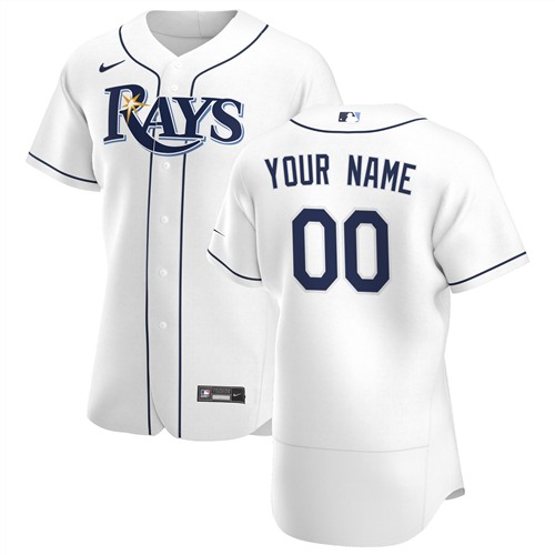 Men's Tampa Bay Rays White Customized Stitched MLB Jersey