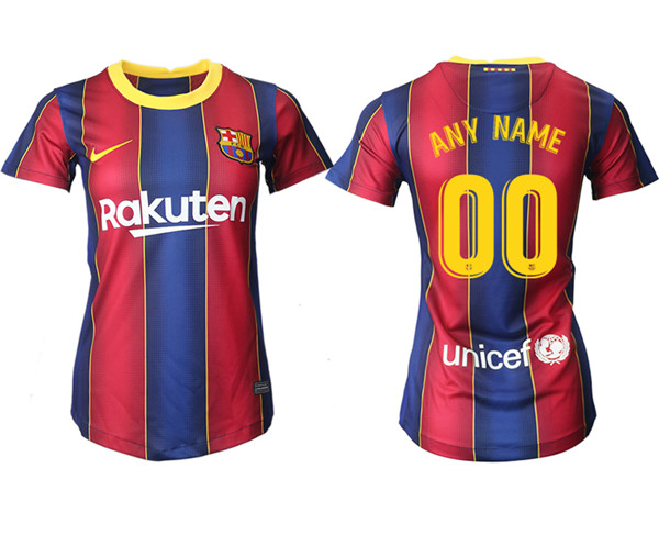 Women's Barcelona Personalized Home Soccer Club Jersey