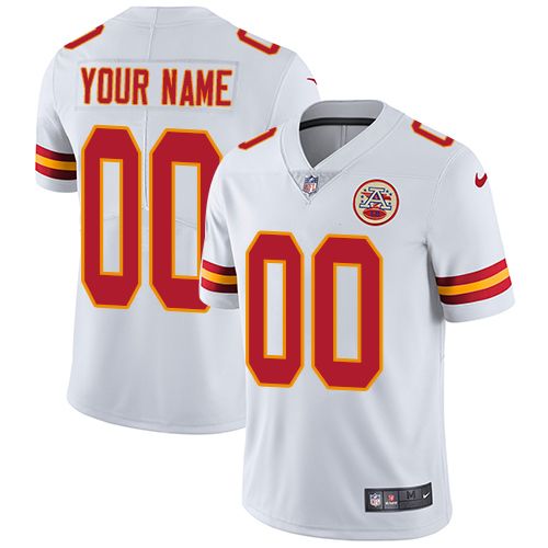 Men's Kansas City Chiefs Customized White Vapor Untouchable NFL Stitched Limited Jersey