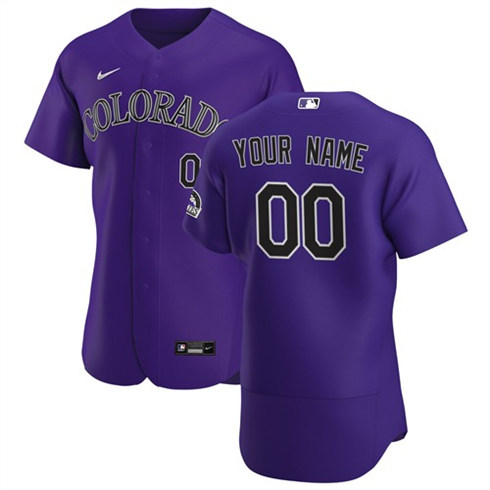 Men's Colorado Rockies Purple Customized Stitched MLB Jersey