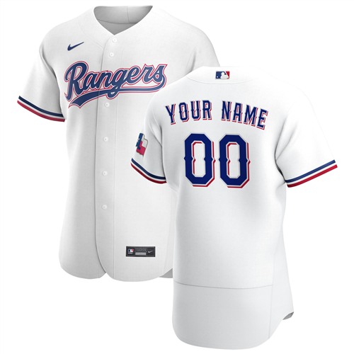 Men's Texas Rangers White Customized Stitched MLB Jersey