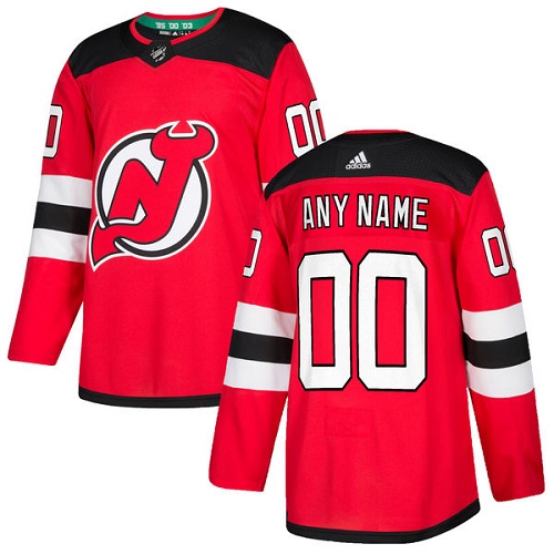 Men's Adidas New Jersey Devils Personalized Authentic Red Home Stitched NHL Jersey