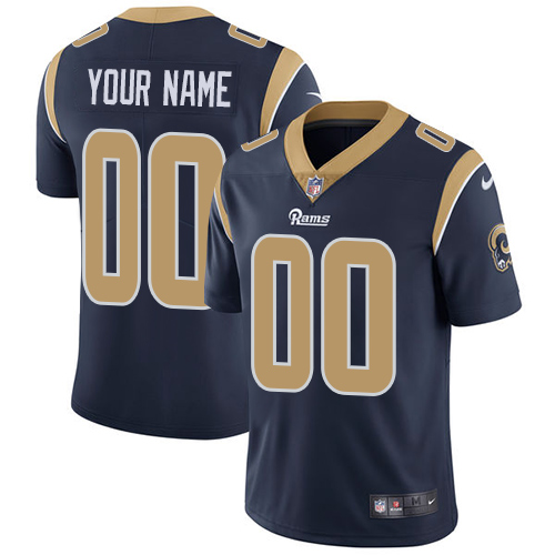 Men's Los Angeles Rams Customized Navy Blue Team Color Vapor Untouchable NFL Stitched Limited Jersey