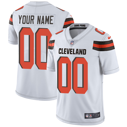 Men's Cleveland Browns Customized White Vapor Untouchable NFL Stitched Limited Jersey