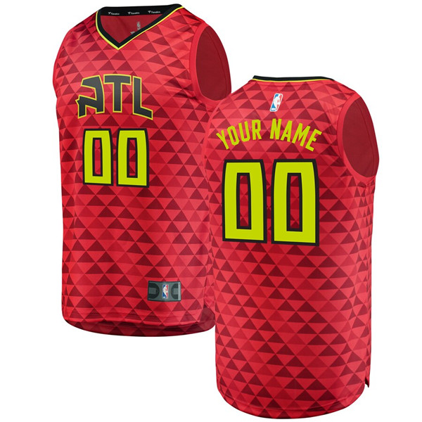 Men's Atlanta Hawks Red Customized Stitched NBA Jersey