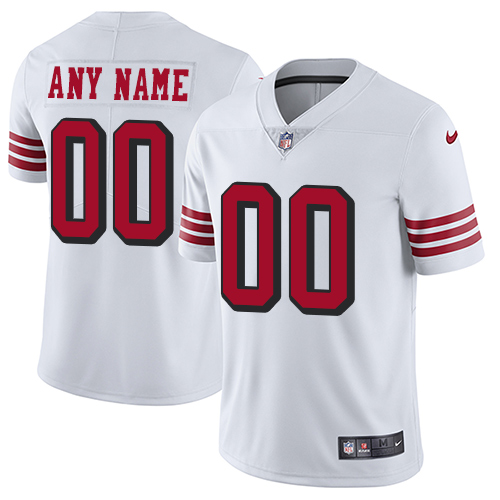 Men's San Francisco 49ers Customized White Rush Vapor Untouchable Limited Stitched NFL Jersey