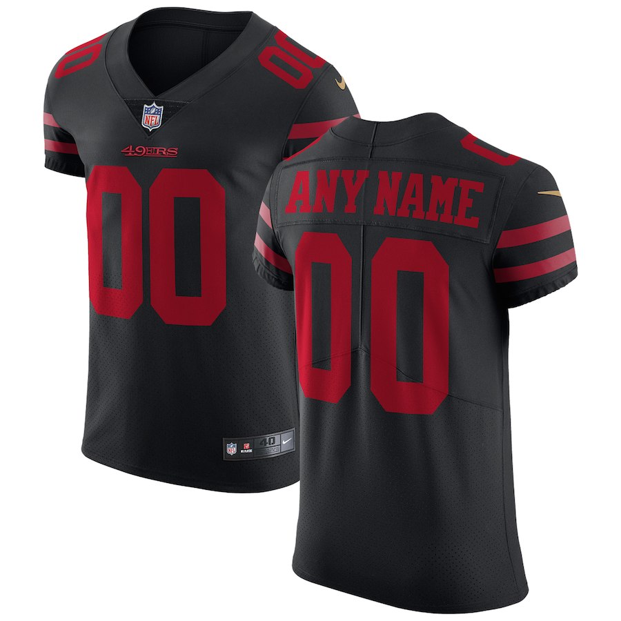 Men's San Francisco 49ers Customized Black Vapor Untouchable Elite NFL Stitched Jersey