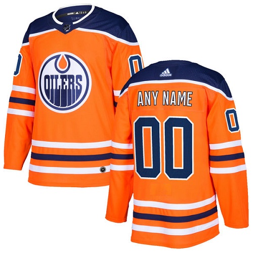 Men's Adidas Edmonton Oilers Personalized Authentic Orange Home Stitched NHL Jersey