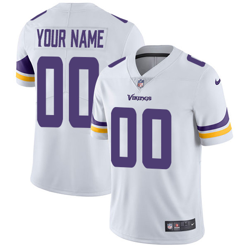 Men's Minnesota Vikings Customized White Vapor Untouchable NFL Stitched Limited Jersey
