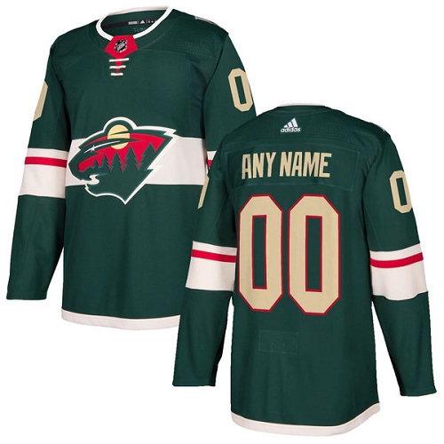 Men's Adidas Minnesota Wild Personalized Authentic Green Home Stitched NHL Jersey