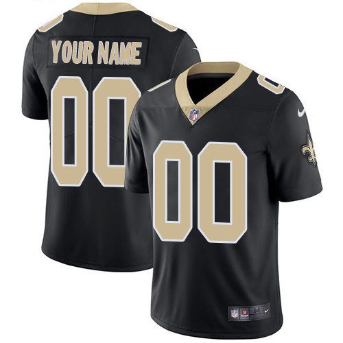 Men's New Orleans Saints Customized Black Team Color Vapor Untouchable NFL Stitched Limited Jersey