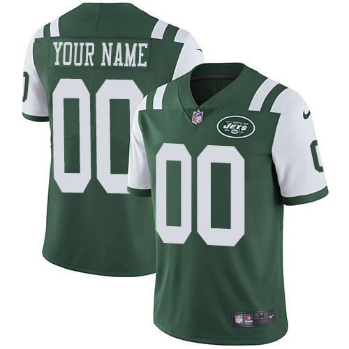 Men's New York Jets Customized Green Team Color Vapor Untouchable NFL Stitched Limited Jersey