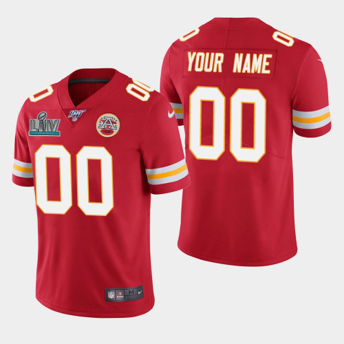 Men's Kansas City Chiefs Customized Red Super Bowl LIV Vapor Untouchable Limited Stitched NFL Jersey