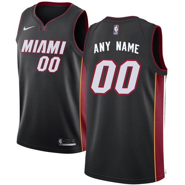 Men's Miami Heat Black Customized Stitched NBA Jersey