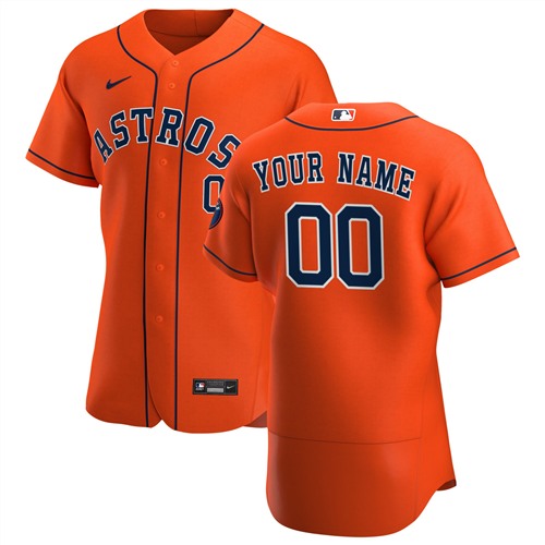 Men's Houston Astros Orange Customized Stitched MLB Jersey