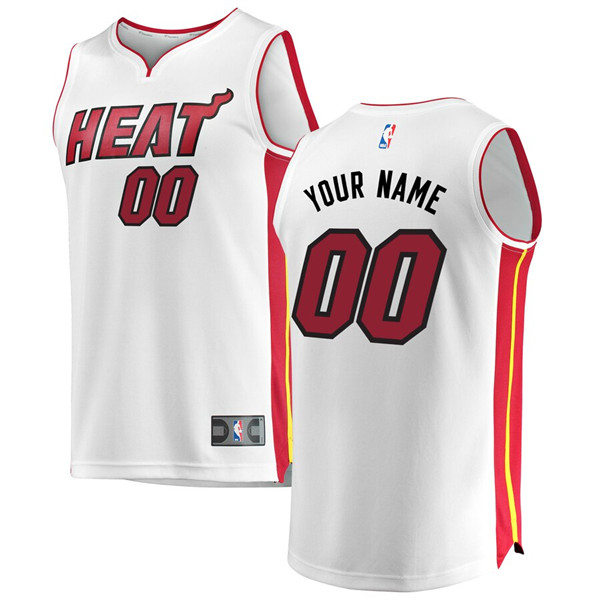 Men's Miami Heat White Customized Stitched NBA Jersey