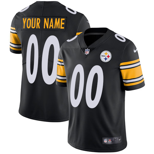 Men's Pittsburgh Steelers Customized Black Team Color Vapor Untouchable NFL Stitched Limited Jersey