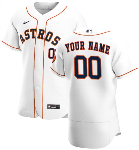 Men's Houston Astros White Customized Stitched MLB Jersey