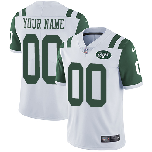 Men's New York Jets Customized White Vapor Untouchable NFL Stitched Limited Jersey