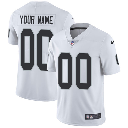 Men's Oakland Raiders Customized White Vapor Untouchable NFL Stitched Limited Jersey
