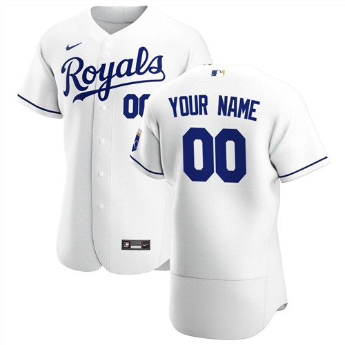 Men's Kansas City Royals White Customized Stitched MLB Jersey