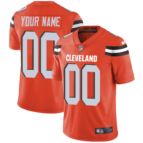 Men's Cleveland Browns Customized Orange Alternate Vapor Untouchable NFL Stitched Limited Jersey