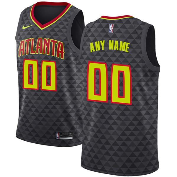 Men's Atlanta Hawks Black Customized Stitched NBA Jersey