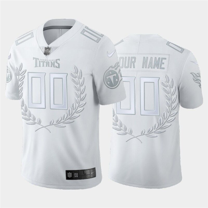 Men's Tennessee Titans Customized White MVP Stitched Limited Jersey