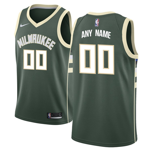 Men's Milwaukee Bucks Green Customized Stitched NBA Jersey