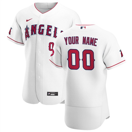 Men's Los Angeles Angels White Customized Stitched MLB Jersey