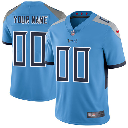 Men's Tennessee Titans Customized Light Blue Team Color Vapor Untouchable Limited NFL Stitched Jersey
