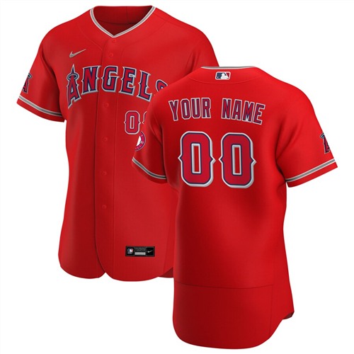 Men's Los Angeles Angels Red Customized Stitched MLB Jersey